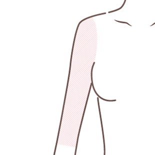 両ひじ上
