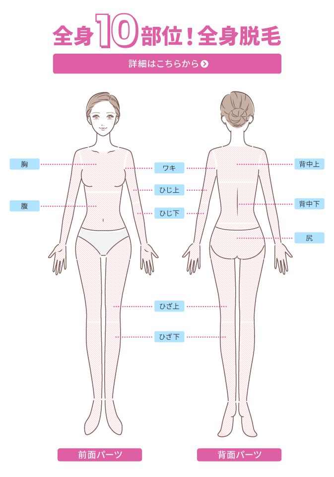 全身10部位！全身脱毛