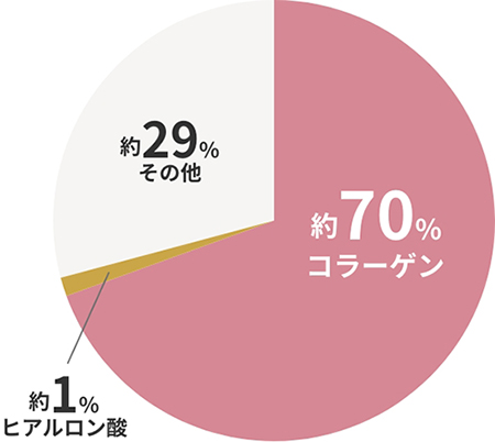 真皮の70%はコラーゲンで出来ている