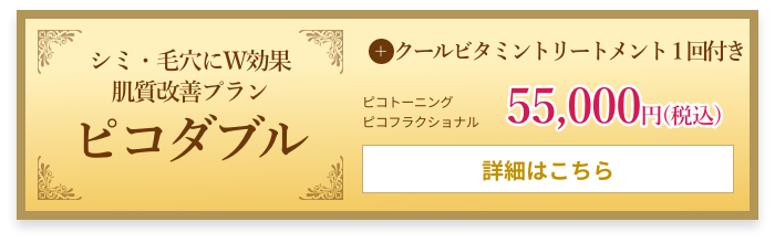 シミ・毛穴にW効果​ 肌質改善プラン​ ピコダブル​