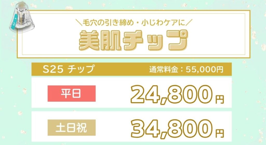 ポテンツァ　美肌チップ　料金表