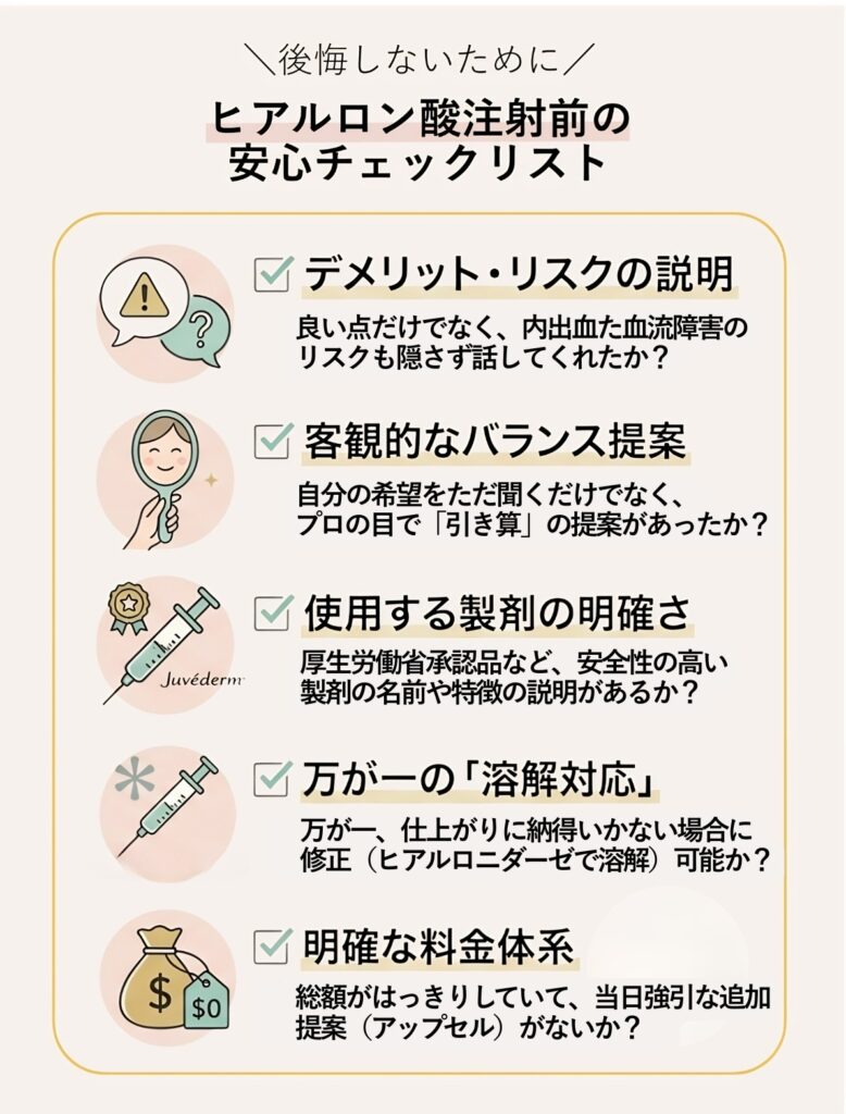 ヒアルロン酸注入前の安心チェックリスト
