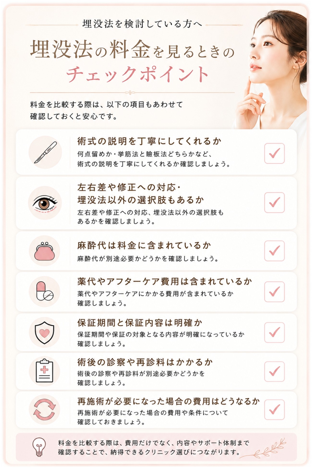 埋没法の料金を見るときのチェックポイント