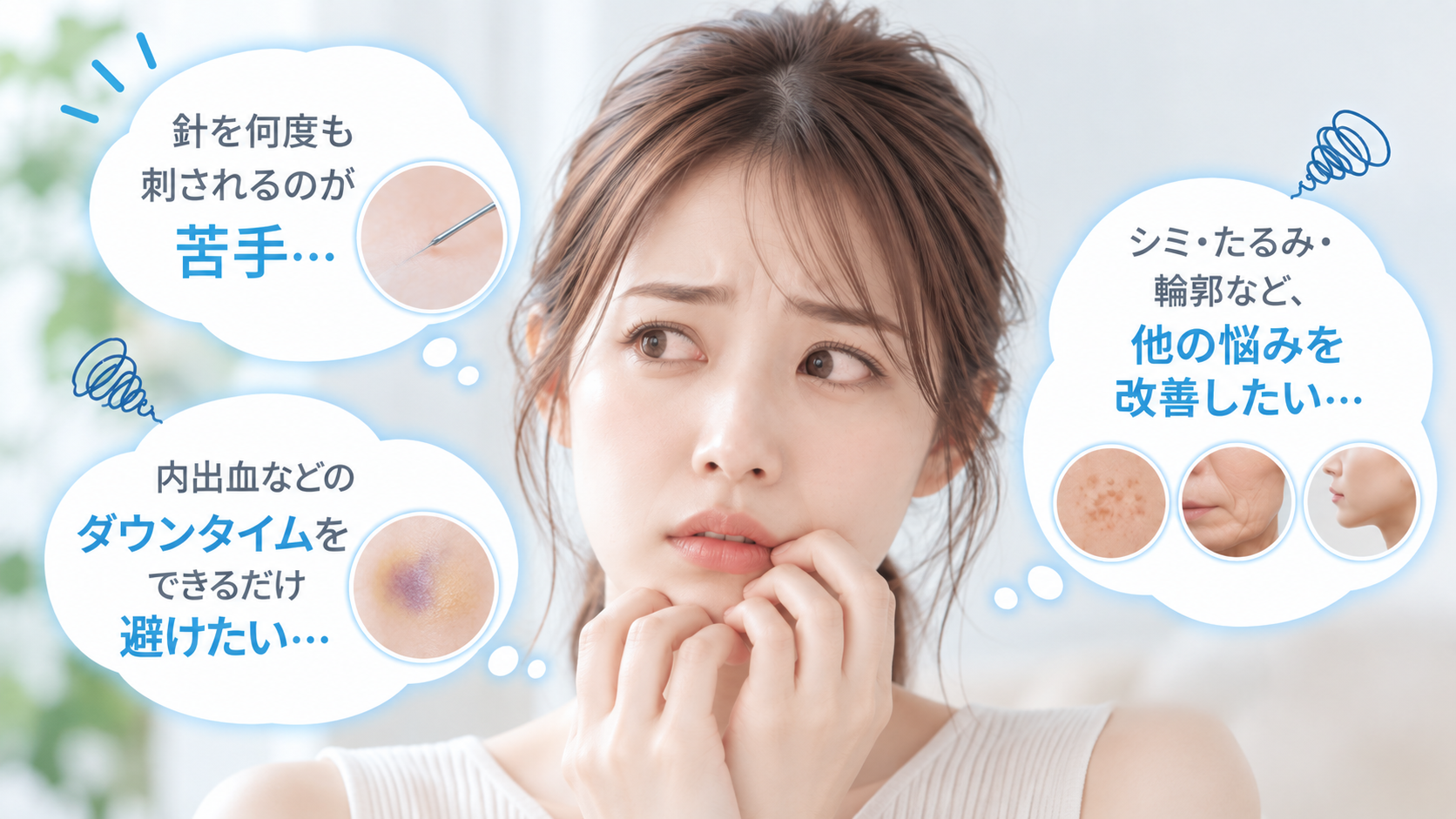 不安を感じているイメージ女性